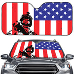 Military American Flag Print Car Windshield Sun Shade