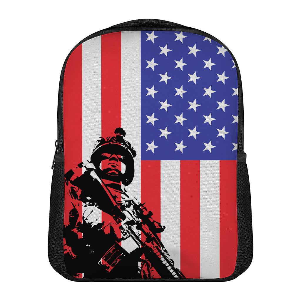 Military American Flag Print Casual Backpack