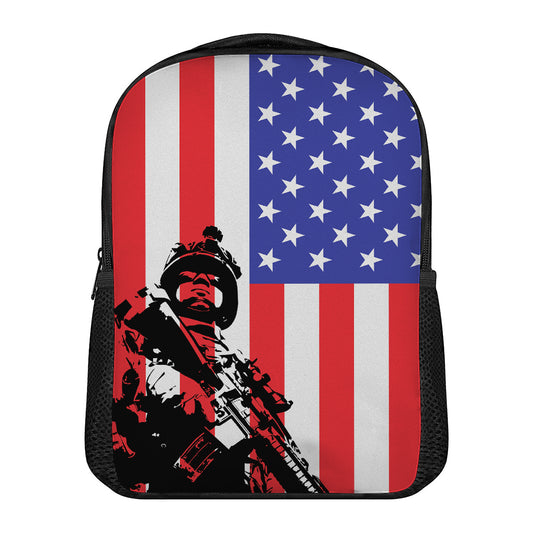 Military American Flag Print Casual Backpack
