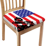 Military American Flag Print Chair Cushion Cover