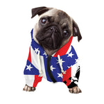 Military American Flag Print Dog Zip Up Hoodie