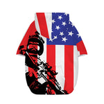 Military American Flag Print Dog Zip Up Hoodie