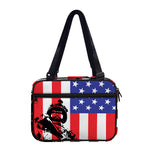 Military American Flag Print Double Strap Bible Bag