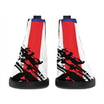Military American Flag Print Flat Ankle Boots