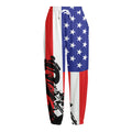 Military American Flag Print Fleece Lined Knit Pants