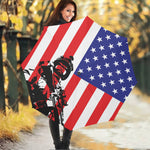 Military American Flag Print Foldable Umbrella