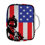 Military American Flag Print Front Pocket Bible Bag