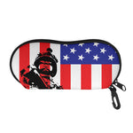 Military American Flag Print Glasses Case