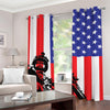 Military American Flag Print Grommet Curtains