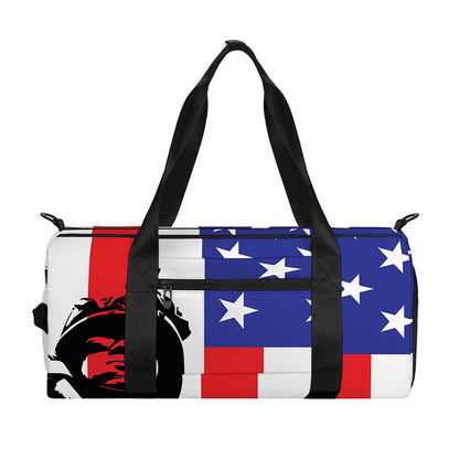 Military American Flag Print Gym Bag