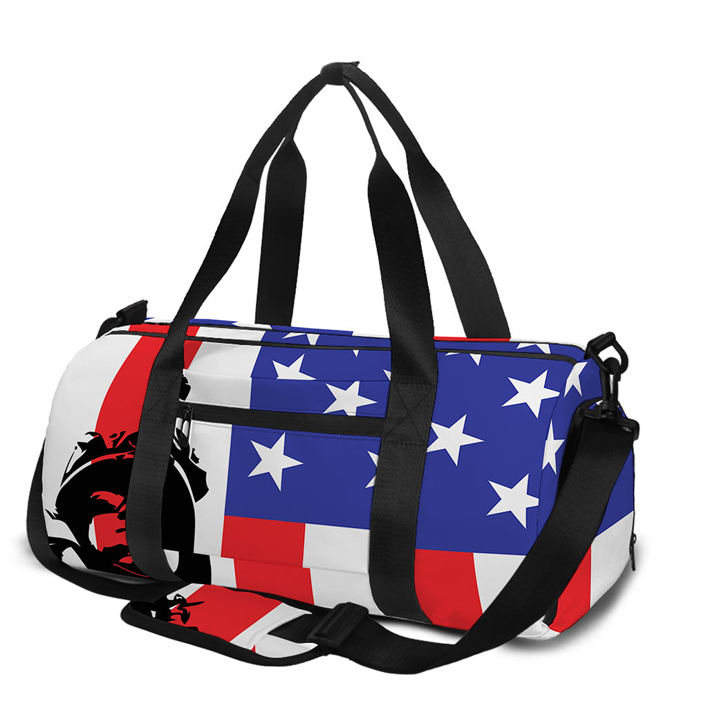 Military American Flag Print Gym Bag