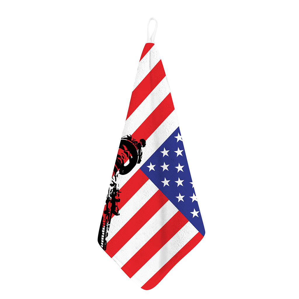 Military American Flag Print Hand Towel