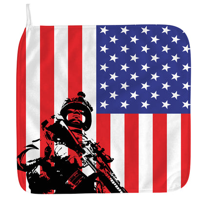 Military American Flag Print Hand Towel