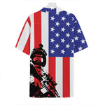 Military American Flag Print Hawaiian Shirt