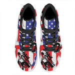 Military American Flag Print High Top Leather Sneakers