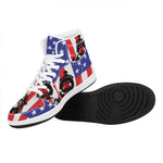 Military American Flag Print High Top Leather Sneakers