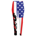 Military American Flag Print High-Waisted Pocket Leggings