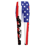 Military American Flag Print High-Waisted Pocket Leggings