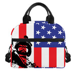 Military American Flag Print Insulated Lunch Bag