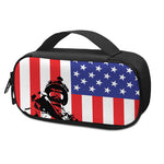 Military American Flag Print Insulin Cooler Travel Case