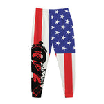 Military American Flag Print Jogger Pants