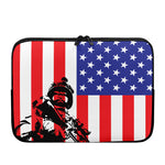 Military American Flag Print Laptop Sleeve