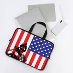 Military American Flag Print Laptop Sleeve With Handle