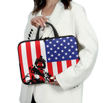Military American Flag Print Laptop Sleeve With Handle