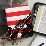 Military American Flag Print Leather Bible Cover