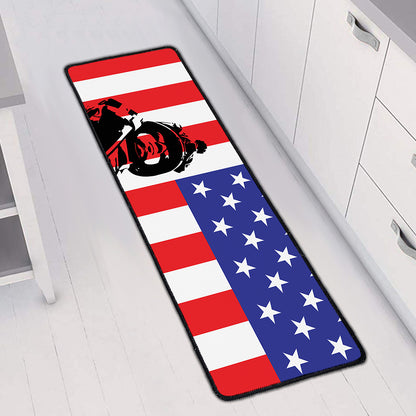 Military American Flag Print Long Kitchen Mat