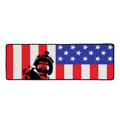 Military American Flag Print Long Kitchen Mat