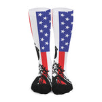 Military American Flag Print Long Socks