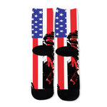 Military American Flag Print Long Socks