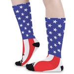 Military American Flag Print Long Socks