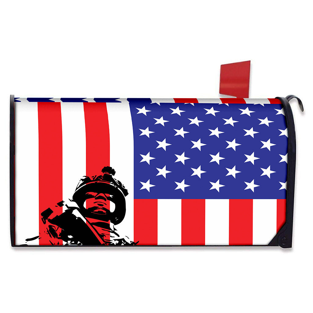 Military American Flag Print Mailbox Cover