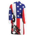 Military American Flag Print Men's Bathrobe