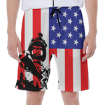 Military American Flag Print Men's Beach Shorts