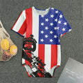 Military American Flag Print Men's Bodysuit