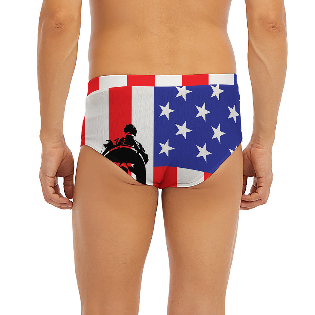 Military American Flag Print Men's Briefs