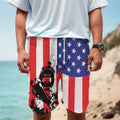 Military American Flag Print Men's Cargo Shorts