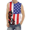 Military American Flag Print Men's Fitness Tank Top