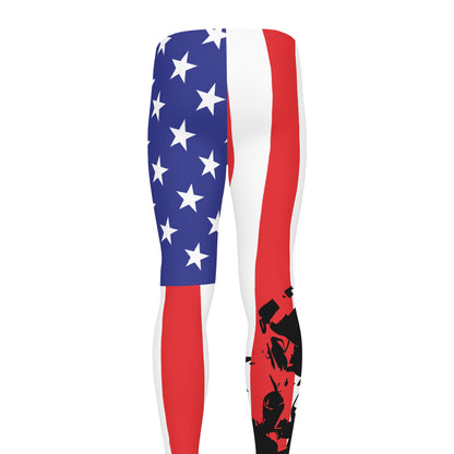 Military American Flag Print Men's leggings