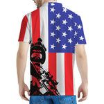 Military American Flag Print Men's Polo Shirt