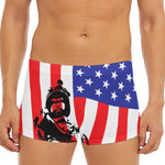 Military American Flag Print Men's Short Boxer Briefs