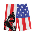 Military American Flag Print Men's Sports Shorts