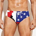 Military American Flag Print Men's Swim Briefs