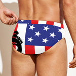 Military American Flag Print Men's Swim Briefs