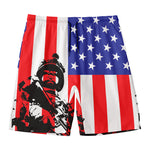 Military American Flag Print Men's Swim Trunks