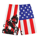 Military American Flag Print Men's Swim Trunks