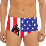 Military American Flag Print Men's Triangle Swim Briefs